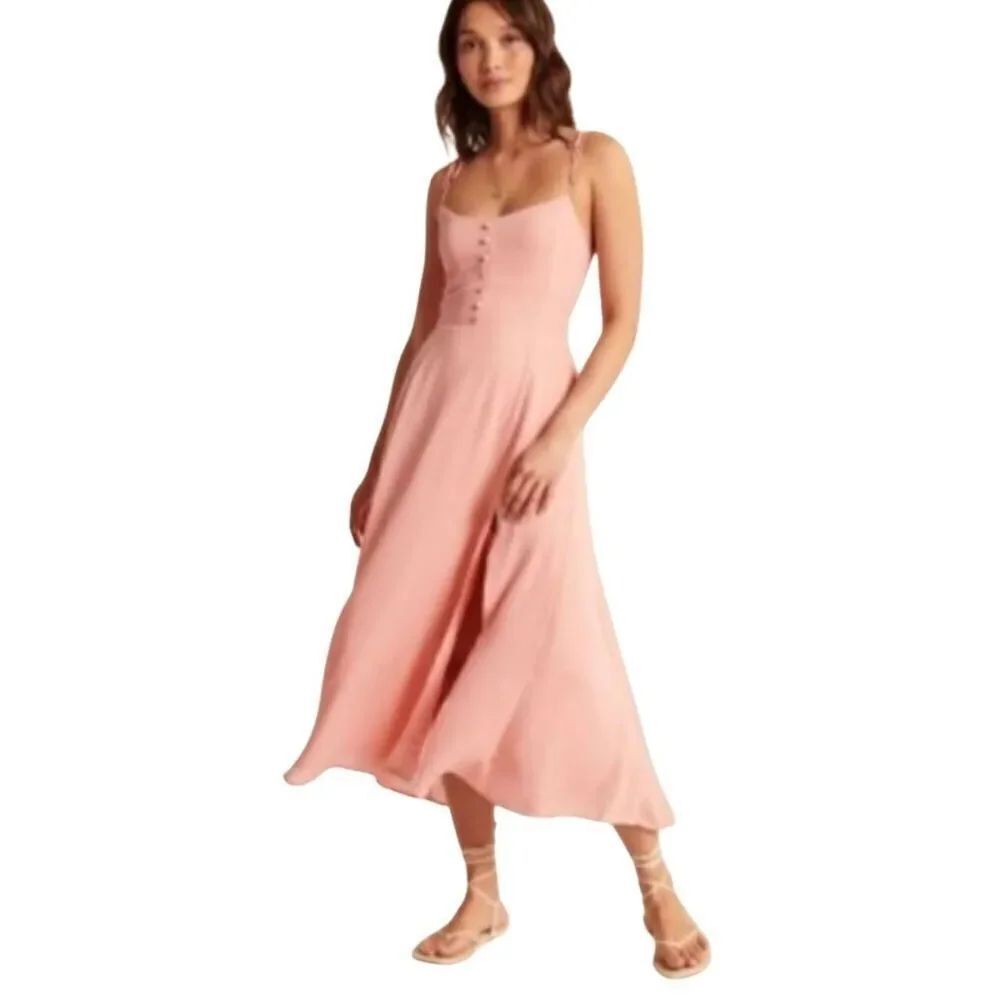 Abercrombie & Fitch dress pink midi dress size Small petite